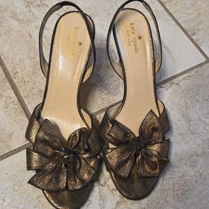 Kate Spade Metallic Bow Heels